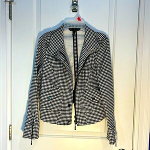 WHBM Black And White Gingham stretch jacket